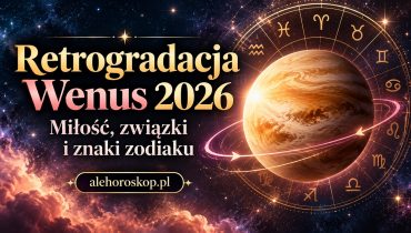 Retrogradacja Wenus 2026 – planeta Wenus na tle gwiazd i symboli astrologicznych